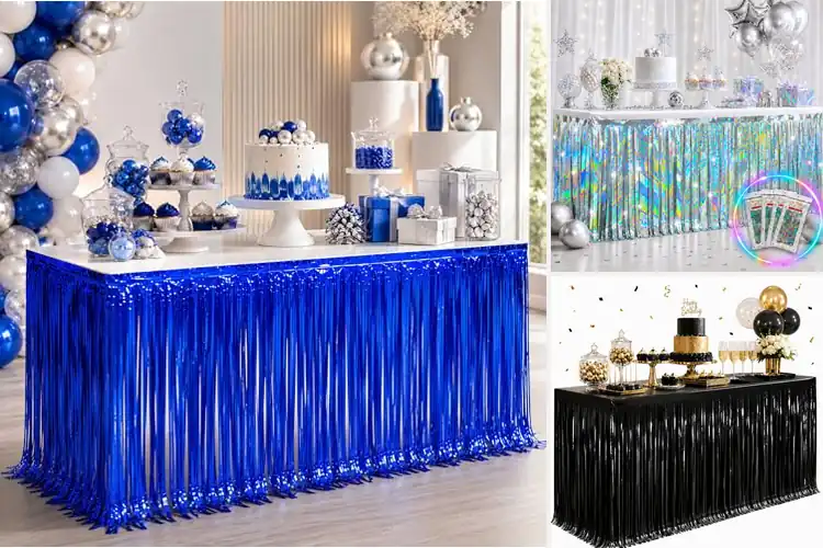 Detailed view of Best Foil Fringe Table Skirts