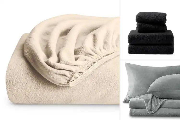 Detailed view of Best Queen Fleece Fitted Sheets